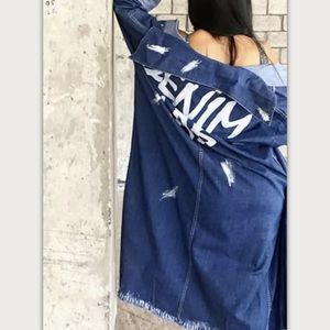 Jacket hand painted  street style Denim Coat